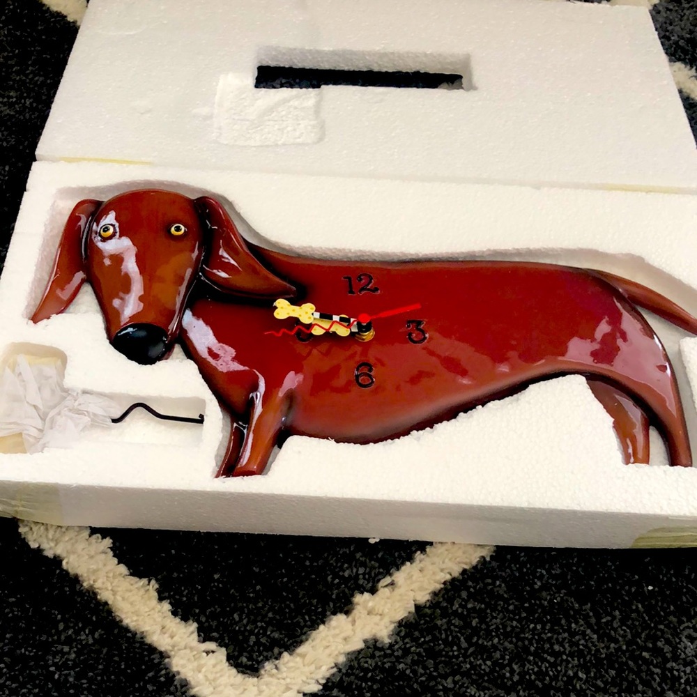 Dachshund dog clock